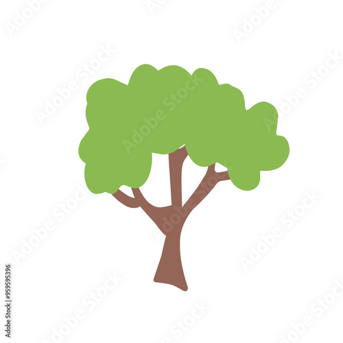 simple flat style tree design