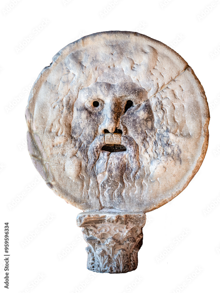 Φωτογραφία The Mouth of Truth sculpture, a marble carving of a face with a gaping mouth, located in the Santa Maria in Cosmedin church in Rome