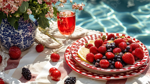 A vibrant summer table sett...