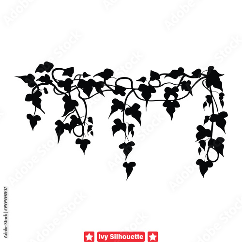 Nature s Veil  Enchanting Ivy Silhouette Set for Artistic Endeavors