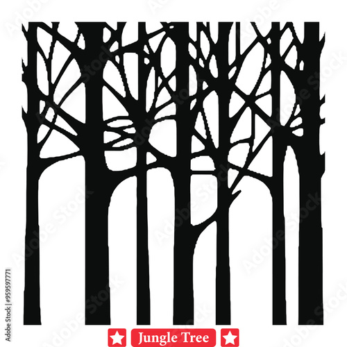 Jungle Adventure Quest  Dynamic Vector Jungle Tree Silhouettes