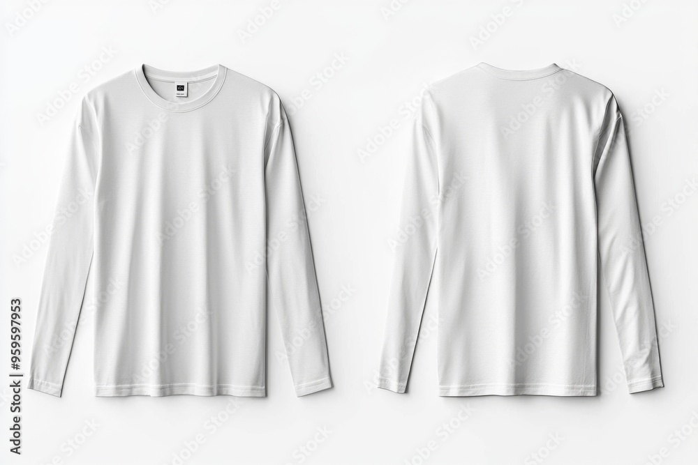 White Long Sleeve Tshirt Mockup Isolated created with Generative AI White Long Sleeve Tshirt Mockup Isolated created with Generative AI