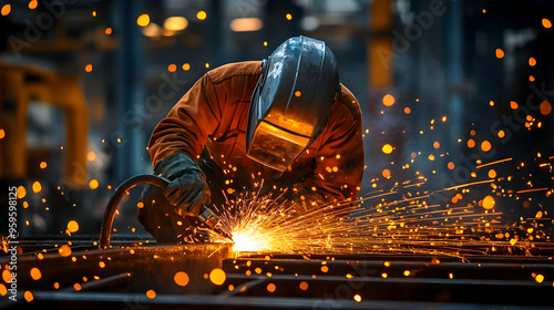 A welder working, creating ...
