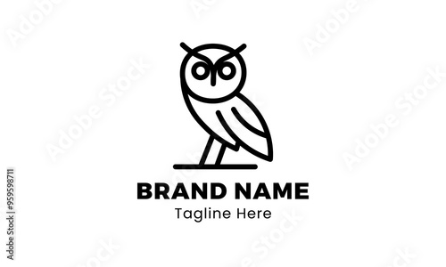 Minimalist Owl Logo - Logo Vector