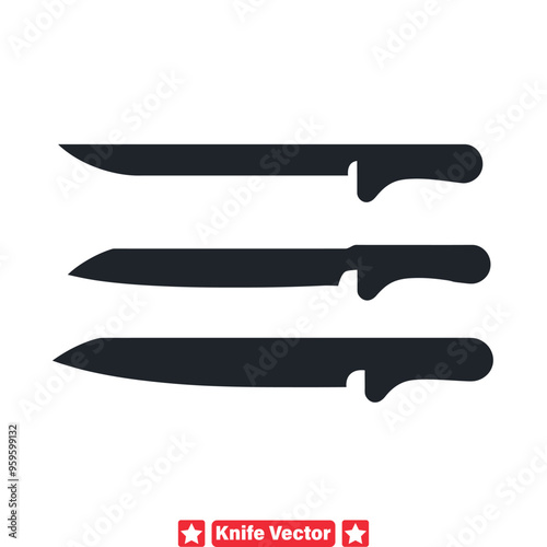 Sharp and Dynamic  Knife Vector Silhouettes for Inspired Creations