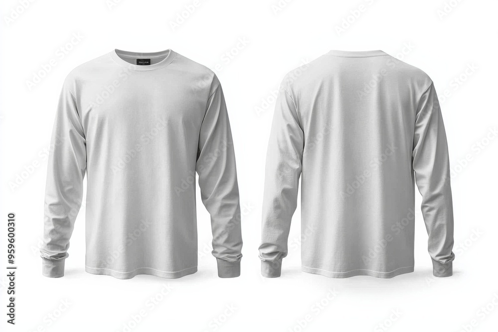 White Long Sleeve Tshirt Mockup Isolated created with Generative AI White Long Sleeve Tshirt Mockup Isolated created with Generative AI