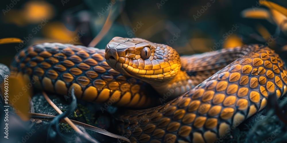 Deadly Brown Snake Coiled and Poised to Attack Deadly Brown Snake Coiled and Poised to Attack