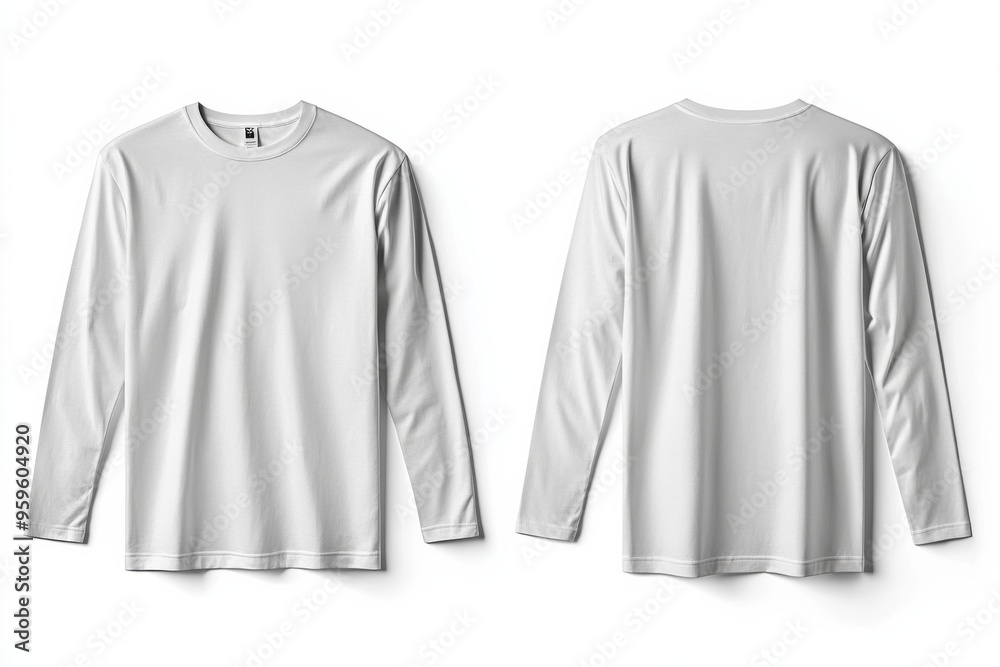 White Long Sleeve Tshirt Mockup Isolated created with Generative AI White Long Sleeve Tshirt Mockup Isolated created with Generative AI