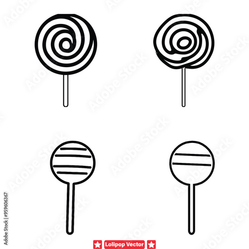 Sugar High Creations  Joyful Lollipop Vector Silhouettes for Artwork