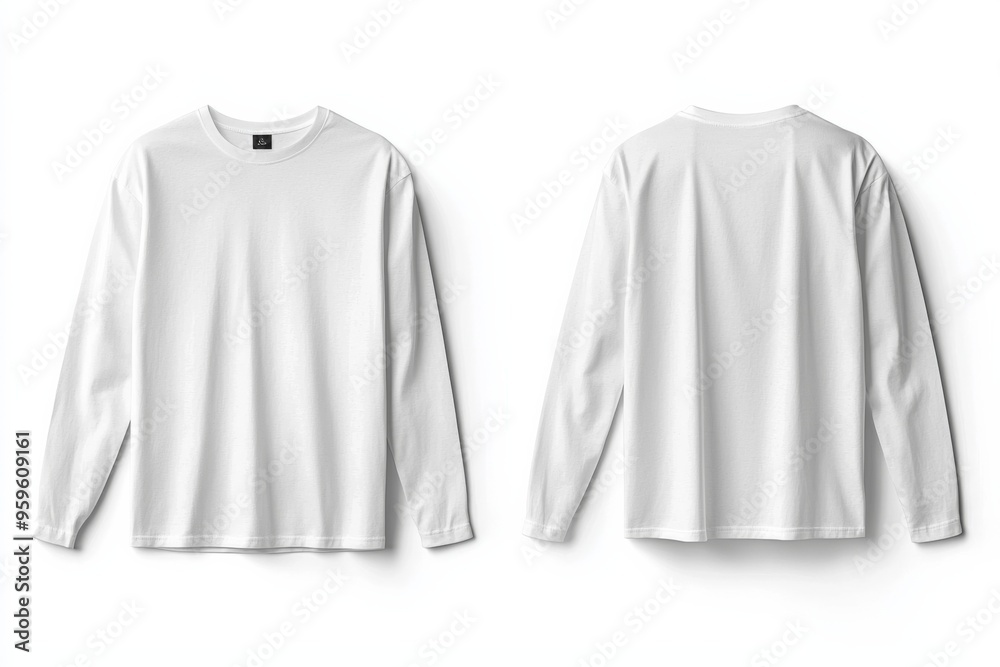White Long Sleeve Tshirt Mockup Isolated created with Generative AI White Long Sleeve Tshirt Mockup Isolated created with Generative AI