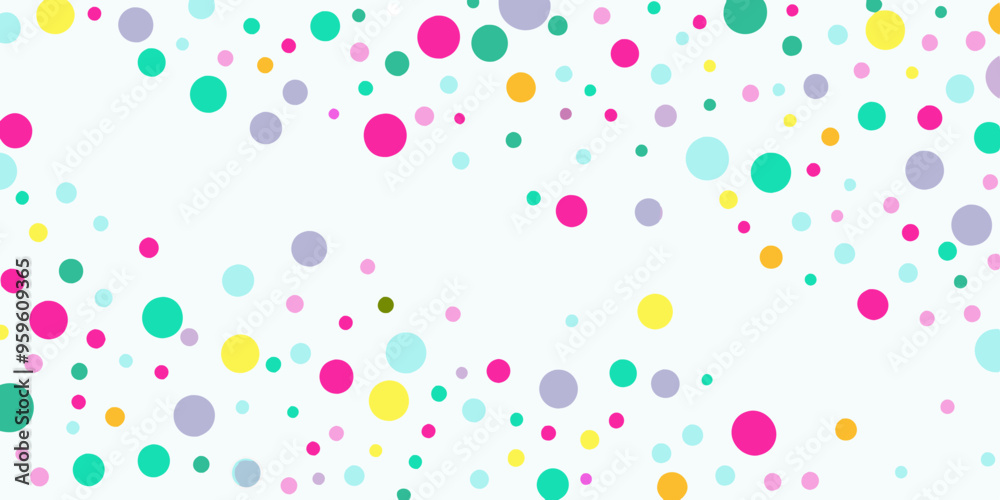 Colorful confetti dots scattered on a white background Colorful confetti dots scattered on a white background