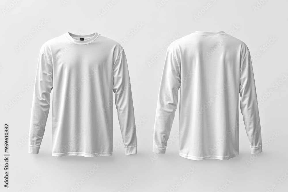 White Long Sleeve Tshirt Mockup Isolated created with Generative AI White Long Sleeve Tshirt Mockup Isolated created with Generative AI