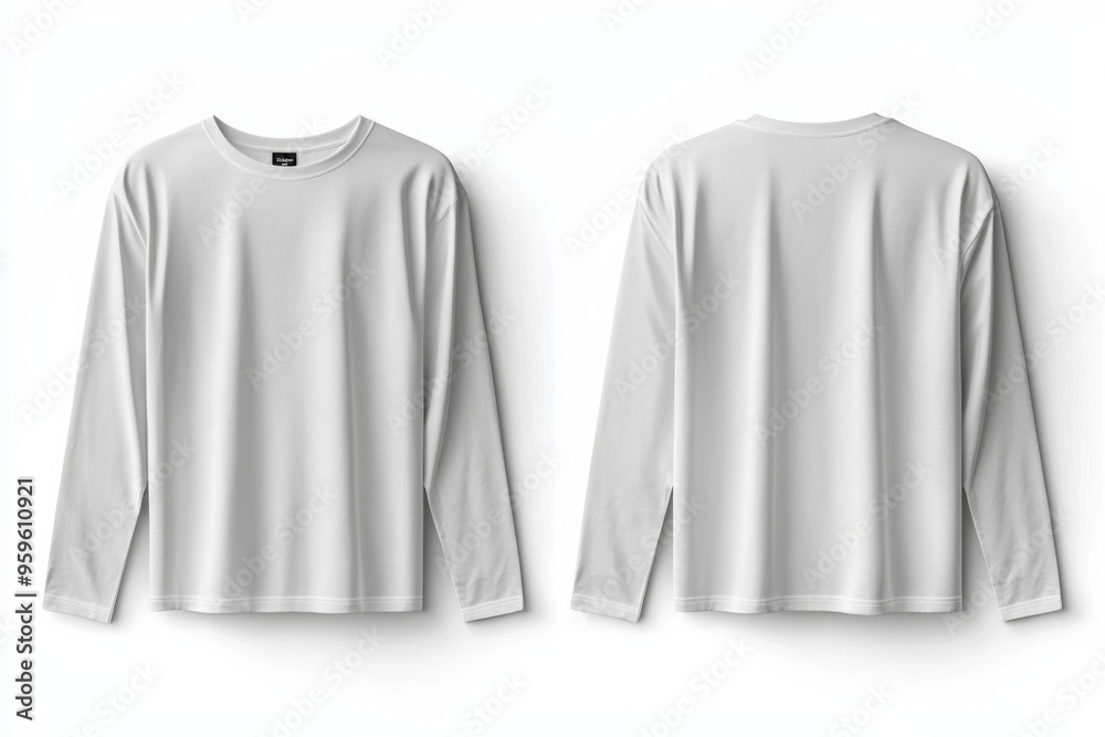White Long Sleeve Tshirt Mockup Isolated created with Generative AI White Long Sleeve Tshirt Mockup Isolated created with Generative AI