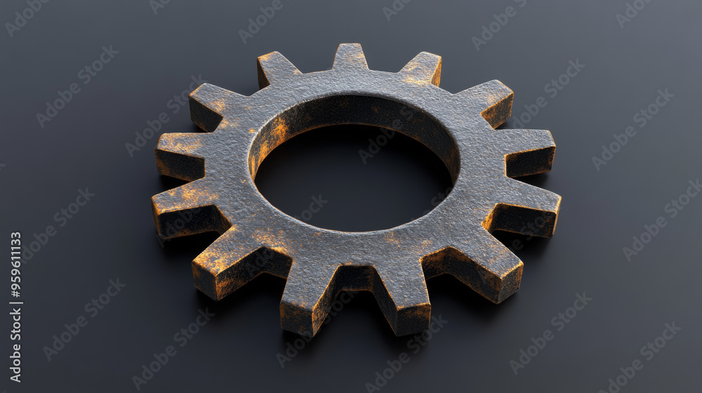 A 3D image of a gear, designed for use in digital projects. A 3D image of a gear, designed for use in digital projects.