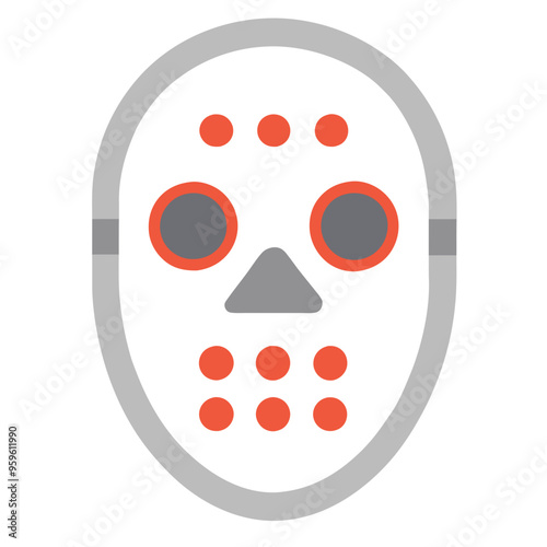 a stylized representation of a hockey mask