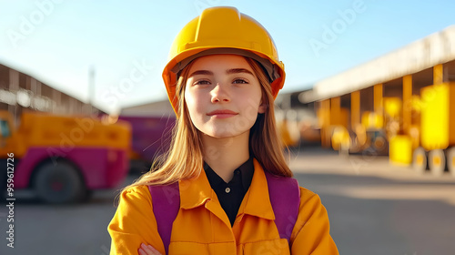 A young woman in a yellow w...