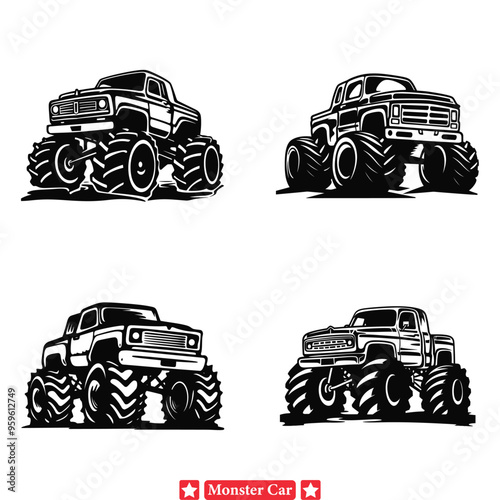 Monster on Wheels  Intense Vector Graphic for Extreme Driving Enthusiasts