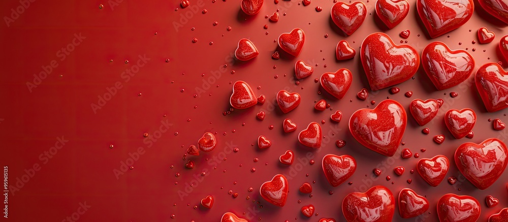 red hearts and Valentine s Day. Copy space image. Place for adding text and design red hearts and Valentine s Day. Copy space image. Place for adding text and design