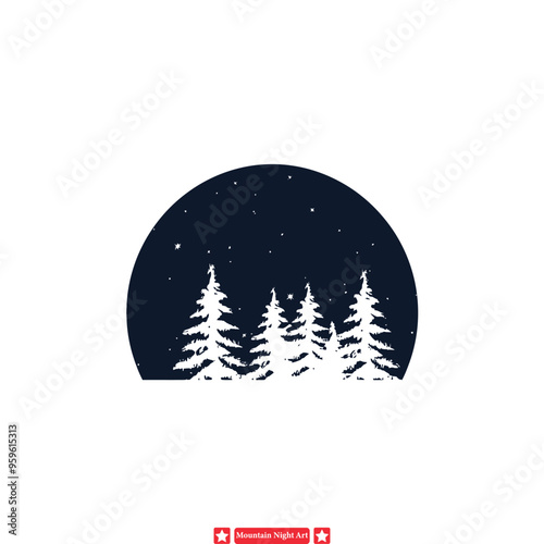 Ethereal Night Majesty  Darkened Mountain Range Silhouette