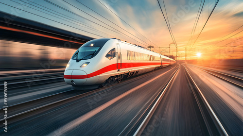 High Speed Train Rushing Th...