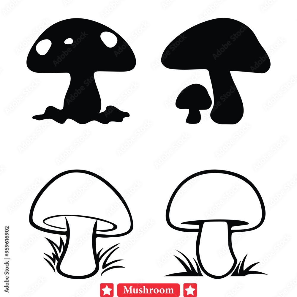 Ethereal Enchantment Graceful Mushroom Silhouettes to Inspire Creativity Ethereal Enchantment Graceful Mushroom Silhouettes to Inspire Creativity