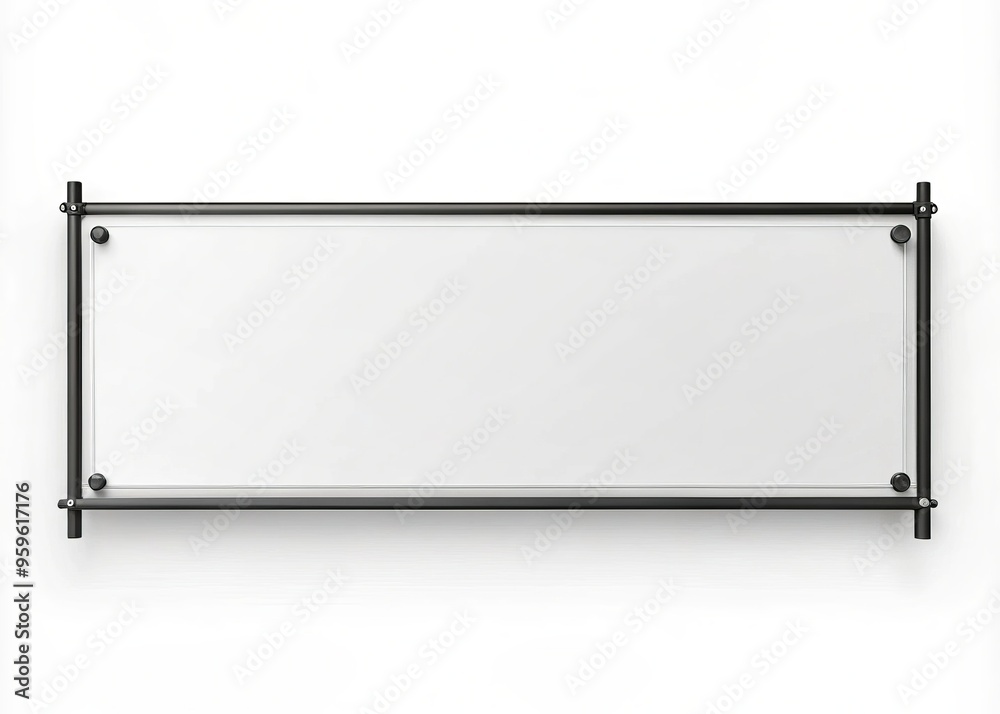 A close-up of a clean white banner with a bold black border, awaiting a message or design to be emblazoned upon it. A close-up of a clean white banner with a bold black border, awaiting a message or design to be emblazoned upon it.