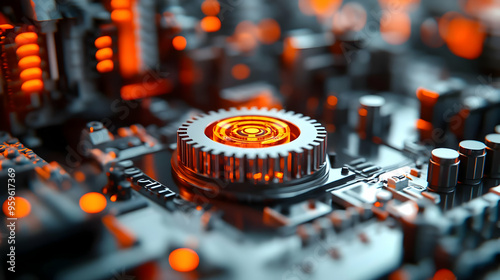 Close-up of a futuristic ci...