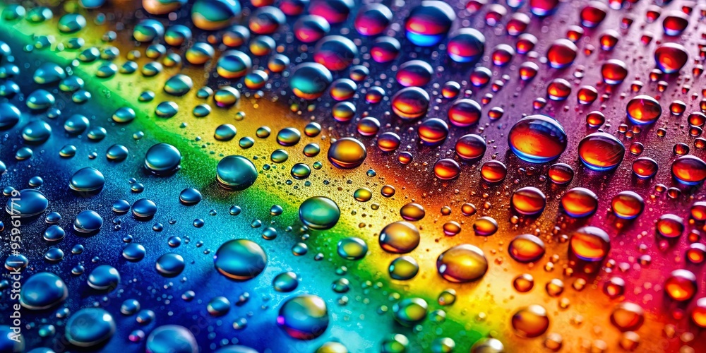 Close-up of a colorful backdrop with water droplets Close-up of a colorful backdrop with water droplets