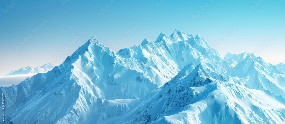 Mountain landscape at high altitude beneath a blue sky. Copy space image. Place for adding text and design Mountain landscape at high altitude beneath a blue sky. Copy space image. Place for adding text and design