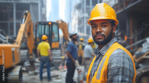 Construction worker in a bu...
