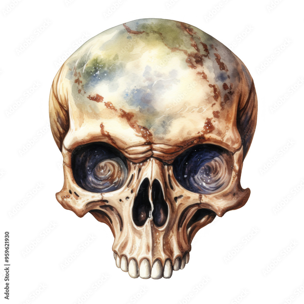 Obraz premium Skull Isolated on a Transparent Background