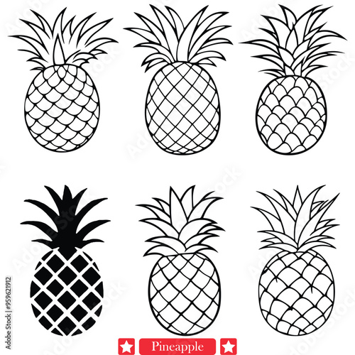 Tropical Temptation  Alluring Pineapple Silhouette Design for Creative Escapes