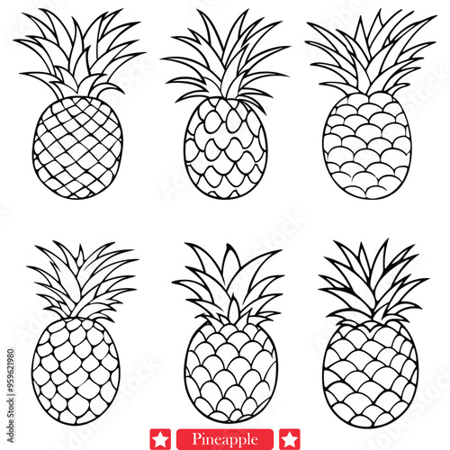 Golden Glow  Luxurious Pineapple Vector Silhouette Radiating Summertime Charm