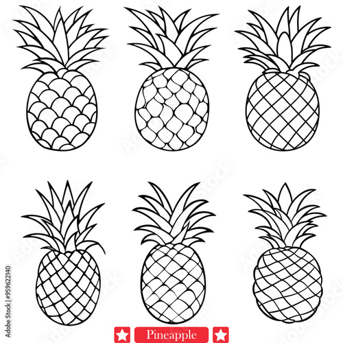 Exotic Essence  Captivating Pineapple Silhouette Vector Symbolizing Tropical Beauty