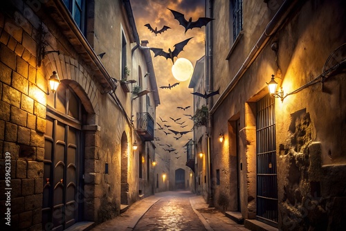 Bats in a Shadowy Alleyway