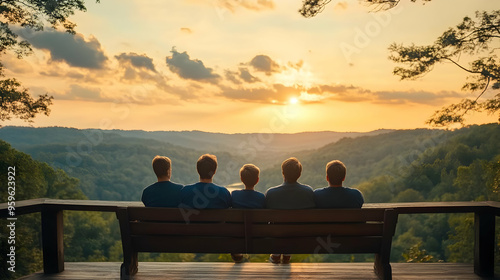 Five individuals enjoying a...