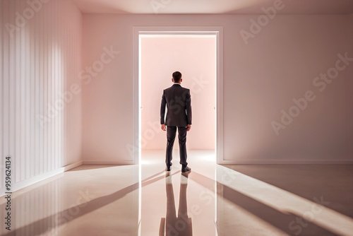 Shadowy Figure in a Dark Hallway