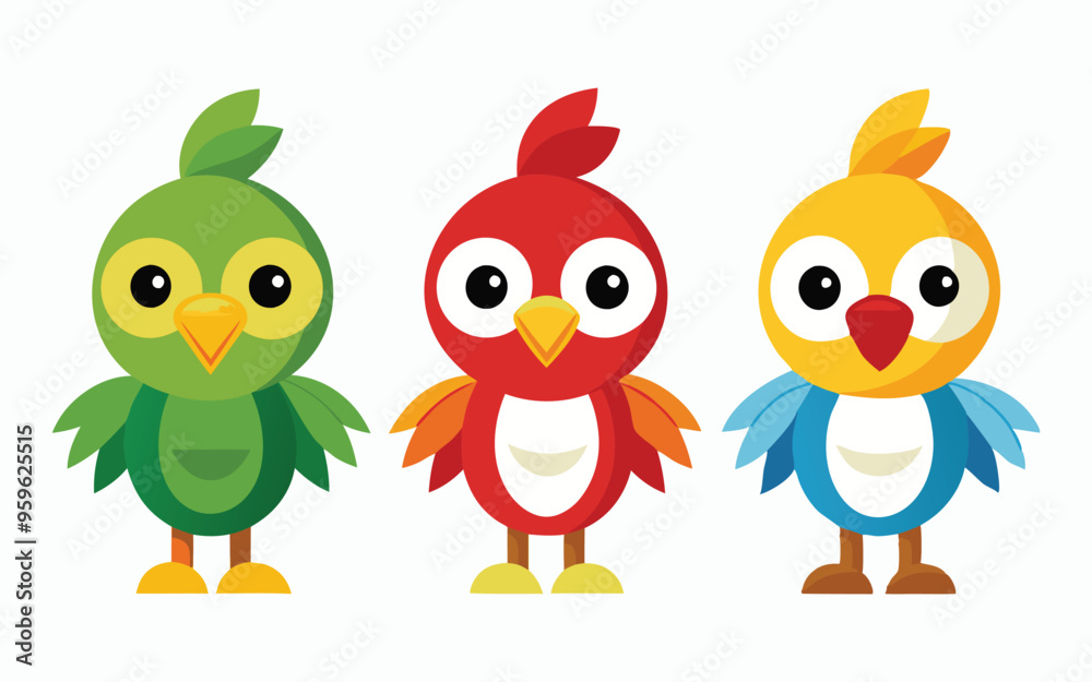 3 different style kid perrot icons for design 3 different style kid perrot icons for design