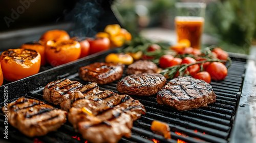 Grilled meats and vegetable...