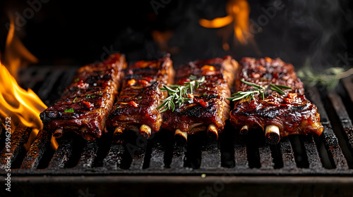 Grilled ribs with spices an...