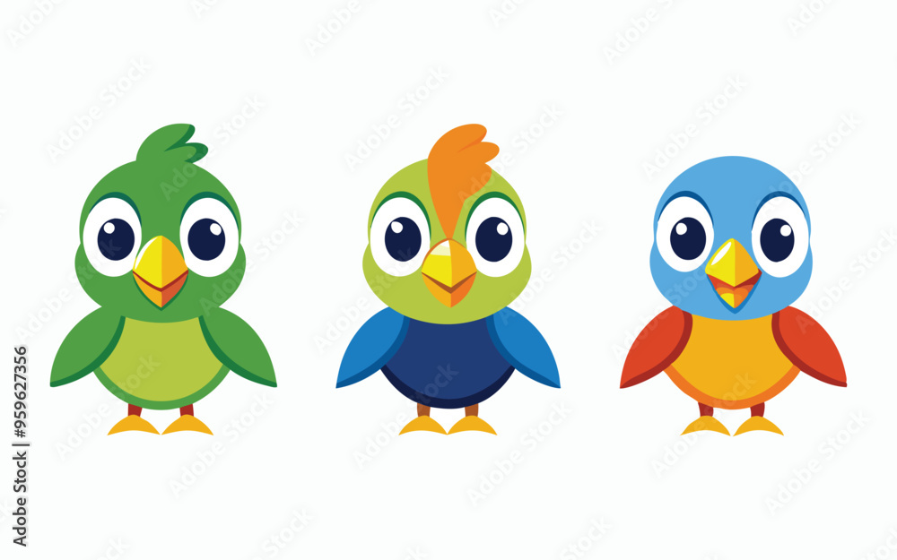 3 different style kid perrot icons for design 3 different style kid perrot icons for design