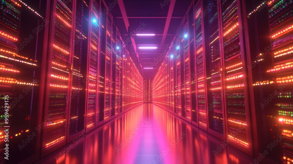 A digital storage concept featuring floating holographic data cubes inside a secure, illuminated digital vault A digital storage concept featuring floating holographic data cubes inside a secure, illuminated digital vault