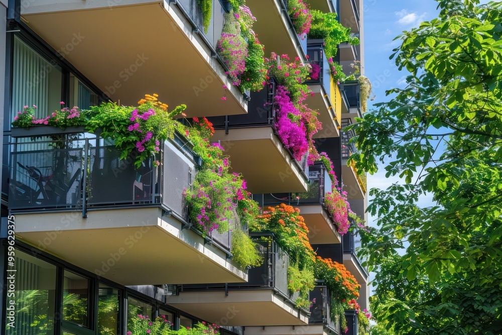 Fototapeta premium balcony with flowers and plants