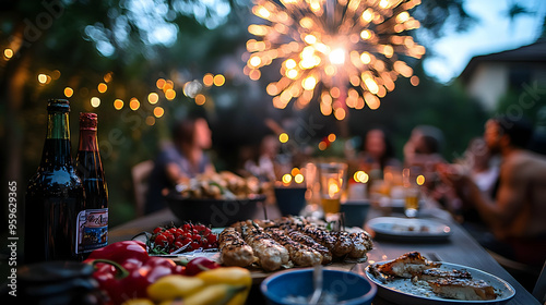 Outdoor gathering with food...