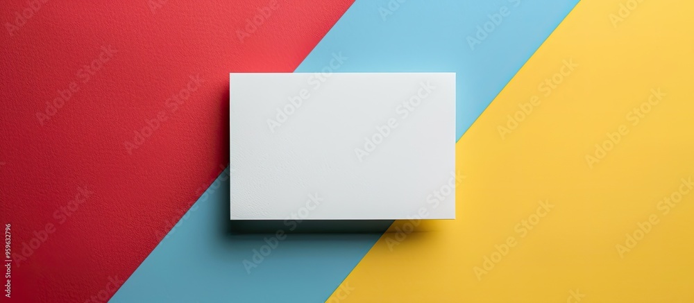 Business card mockup on a colored background Flat lay Copyspace for text Business card mockup on a colored background Flat lay Copyspace for text