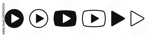Play button icon, symbol. Vector illustration