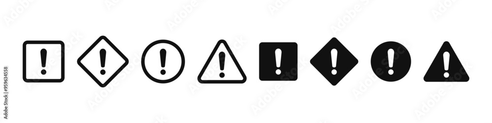 Caution sign set. Warning and danger icon, symbol. Vector Caution sign set. Warning and danger icon, symbol. Vector