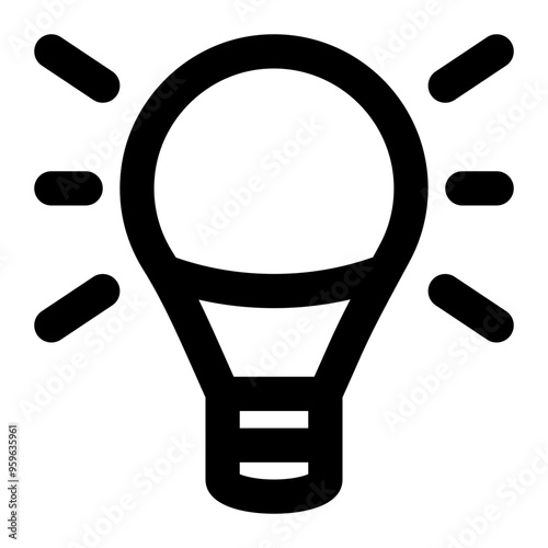 bulb, lamp, light, watts, electronic outline icon