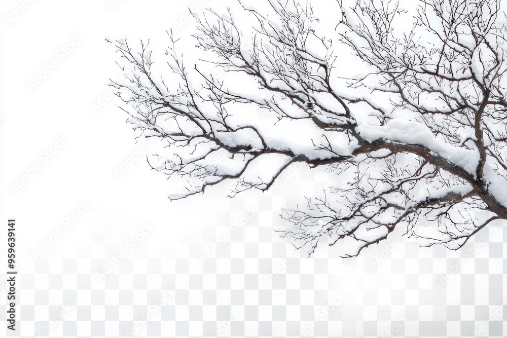 Fototapeta premium Winter snow covered tree branches