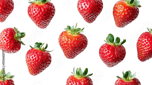 set of strawberries PNG